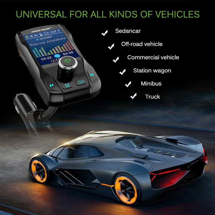 Compatible with Apple , Card car FM transmitter Bluetooth hands-free color screen - Mamofa Global Store