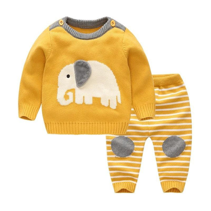 New Baby Sweater Suit Baby Jacket Thick Thick Line Suit - Mamofa Global Store