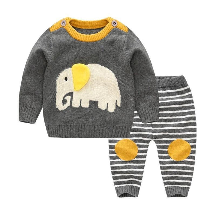 New Baby Sweater Suit Baby Jacket Thick Thick Line Suit - Mamofa Global Store