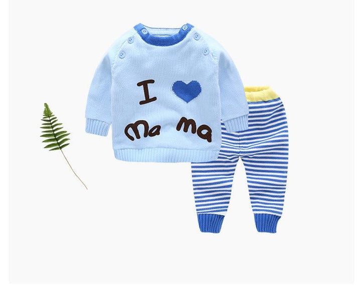 New Baby Sweater Suit Baby Jacket Thick Thick Line Suit - Mamofa Global Store