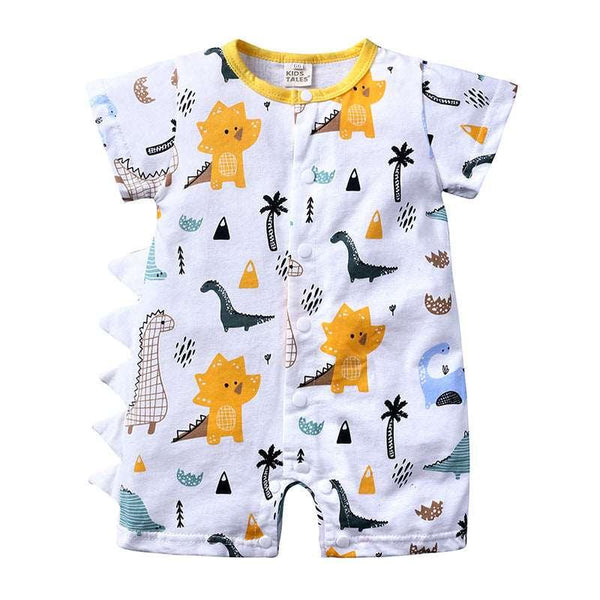 Baby Clothes One-piece Cartoon Dinosaur Short-sleeved Baby Romper - Mamofa Global Store