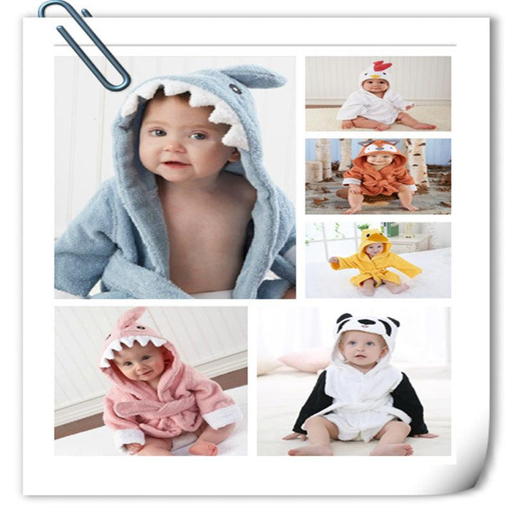 Children's Hooded Absorbent Animal-shaped Bathrobe - Mamofa Global Store