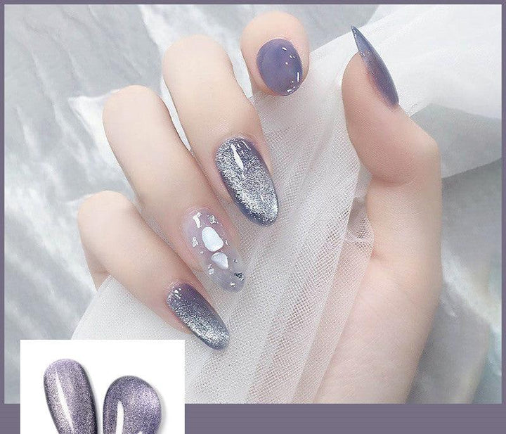 Milk Tea Crystal Stone Cat Eye Nail Polish - Mamofa Global Store