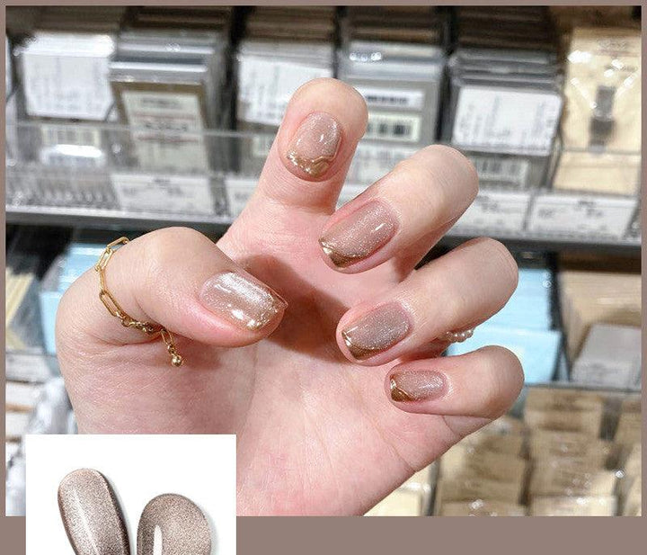 Milk Tea Crystal Stone Cat Eye Nail Polish - Mamofa Global Store