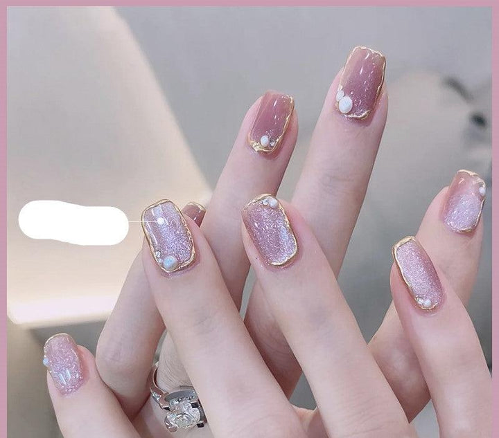 Milk Tea Crystal Stone Cat Eye Nail Polish - Mamofa Global Store