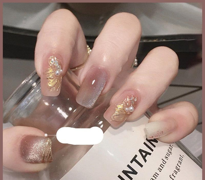 Milk Tea Crystal Stone Cat Eye Nail Polish - Mamofa Global Store