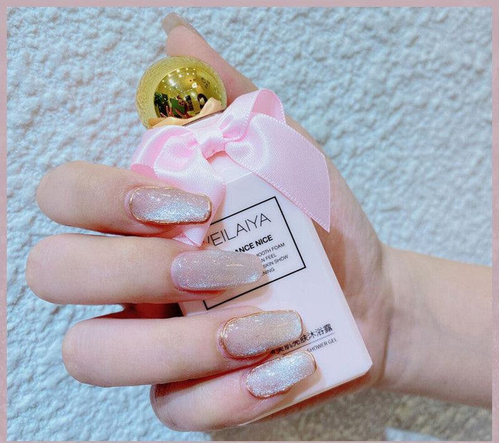 Milk Tea Crystal Stone Cat Eye Nail Polish - Mamofa Global Store