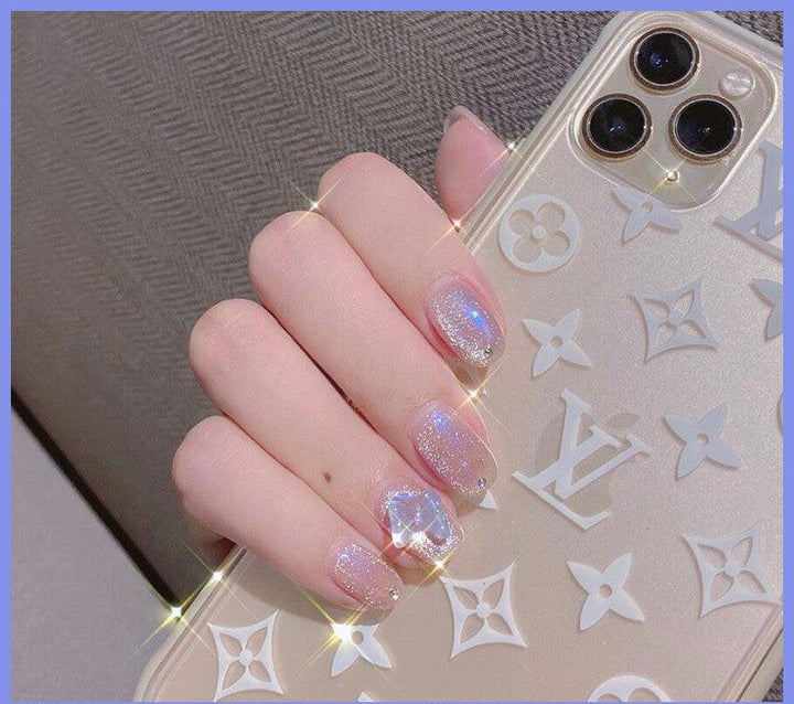 Milk Tea Crystal Stone Cat Eye Nail Polish - Mamofa Global Store