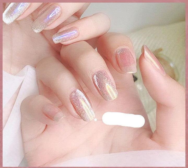 Milk Tea Crystal Stone Cat Eye Nail Polish - Mamofa Global Store