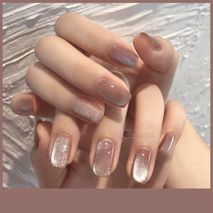 Milk Tea Crystal Stone Cat Eye Nail Polish - Mamofa Global Store