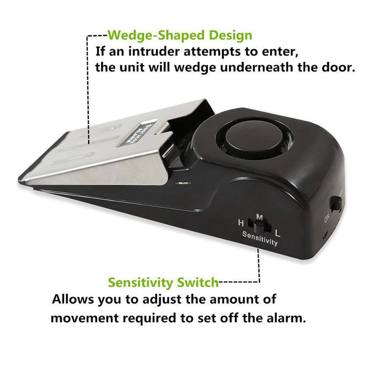 Electronic Burglar Alarm Intelligent Home Security Wedge Door Stop Alarm System Device Hotel Intruder Alert Detection - Mamofa Global Store