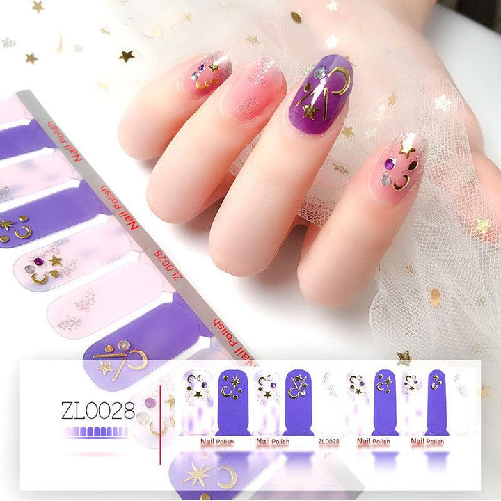 Shell Nail Sticker 3D Bronzing 20 Nail Stickers Double Row Nail Sticker - Mamofa Global Store