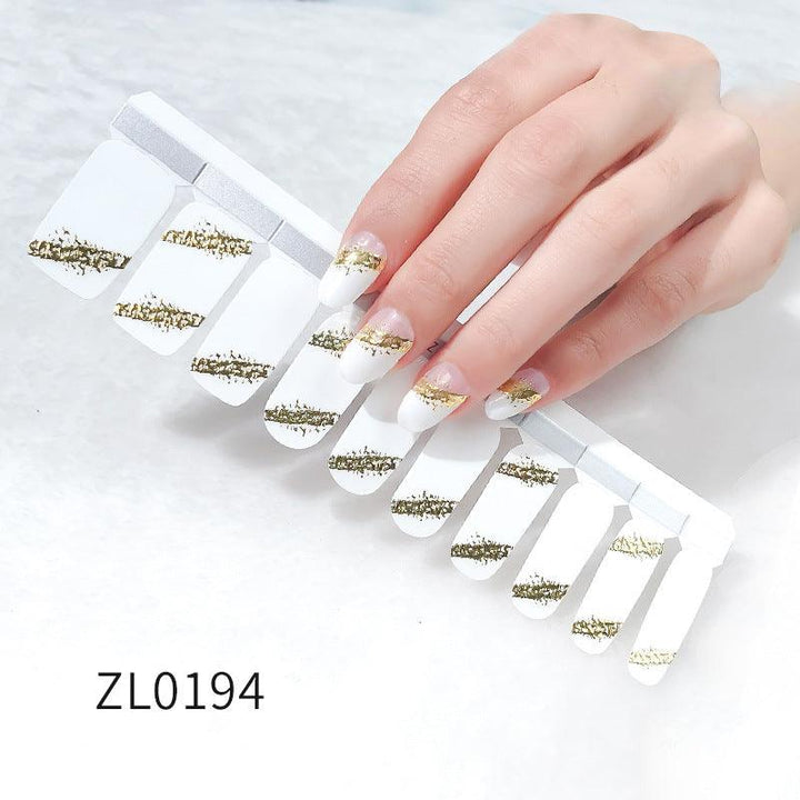 Shell Nail Sticker 3D Bronzing 20 Nail Stickers Double Row Nail Sticker - Mamofa Global Store