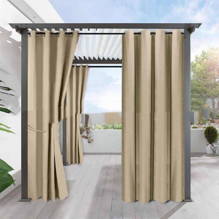 Simple Full Blackout Solid Color Fine Linen Blackout Waterproof Sunscreen Heat Insulation Curtain - Mamofa Global Store