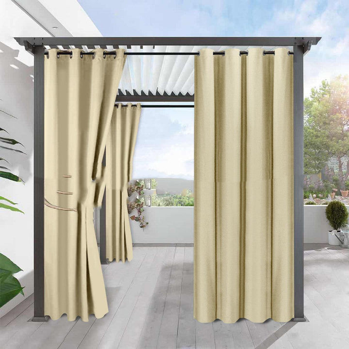 Simple Full Blackout Solid Color Fine Linen Blackout Waterproof Sunscreen Heat Insulation Curtain - Mamofa Global Store