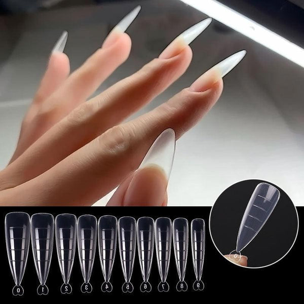 Nail Art Sheets Ultra-thin Non-marking Water Drop Pointed Ballet Coffin Trapezoid Sheets 100 Pieces Box Sheets with Scale - Mamofa Global Store