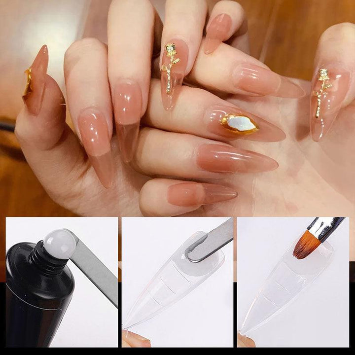 Nail Art Sheets Ultra-thin Non-marking Water Drop Pointed Ballet Coffin Trapezoid Sheets 100 Pieces Box Sheets with Scale - Mamofa Global Store