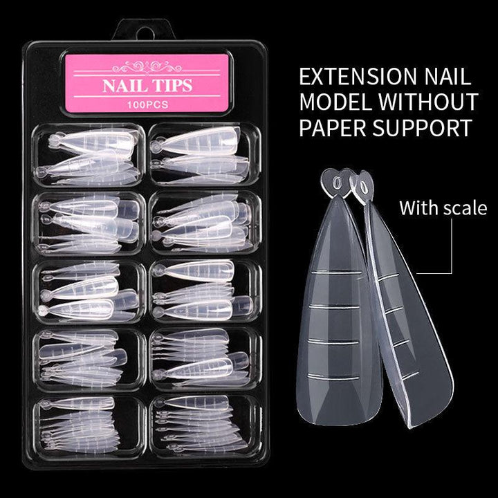 Nail Art Sheets Ultra-thin Non-marking Water Drop Pointed Ballet Coffin Trapezoid Sheets 100 Pieces Box Sheets with Scale - Mamofa Global Store