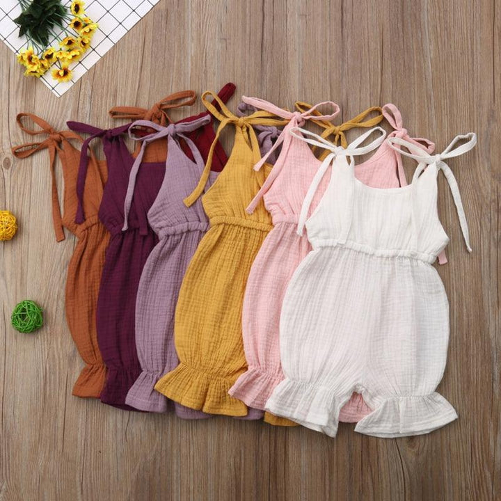 New Arrivals Newborn Toddler Baby Girls Sleeveless Solid Romper Jumpsuit Outfit - Mamofa Global Store