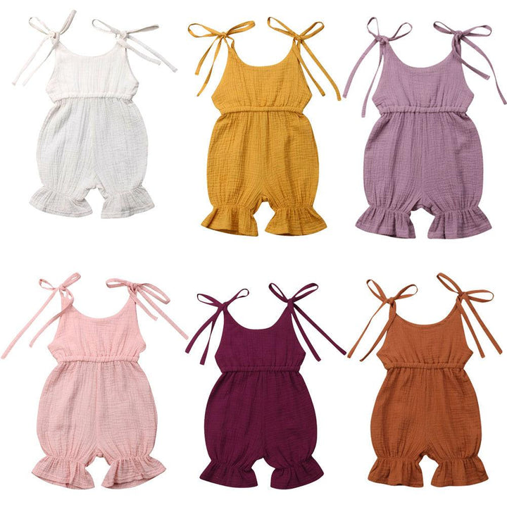 New Arrivals Newborn Toddler Baby Girls Sleeveless Solid Romper Jumpsuit Outfit - Mamofa Global Store