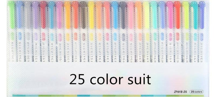 25 Colors Double Head Highlighter Pen - Mamofa Global Store