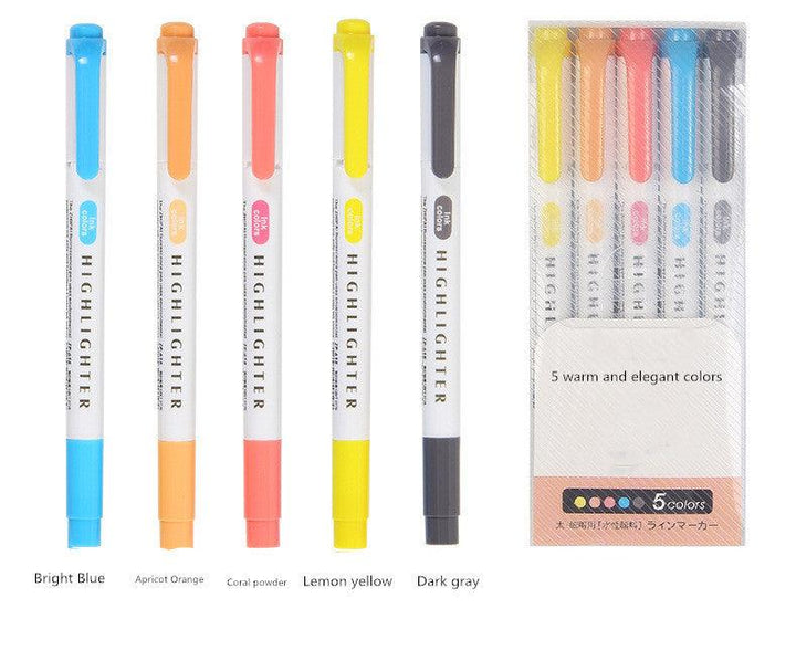 25 Colors Double Head Highlighter Pen - Mamofa Global Store