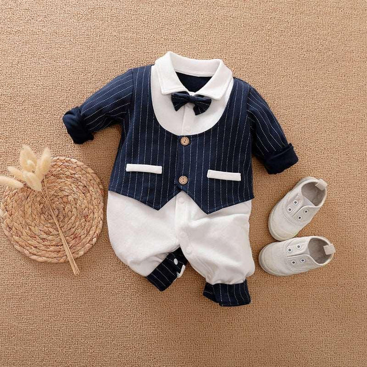 Baby Jumpsuit Spring And Autumn Models Foreign Trade Gentleman Baby Clothes Long-Sleeved Baby Clothes Baby Clothes - Mamofa Global Store