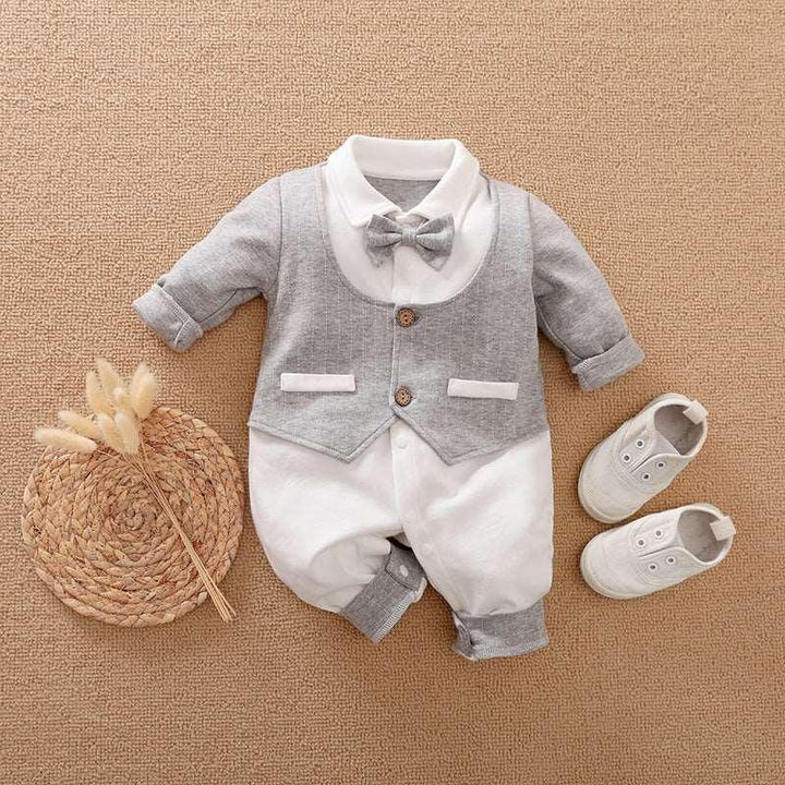 Baby Jumpsuit Spring And Autumn Models Foreign Trade Gentleman Baby Clothes Long-Sleeved Baby Clothes Baby Clothes - Mamofa Global Store