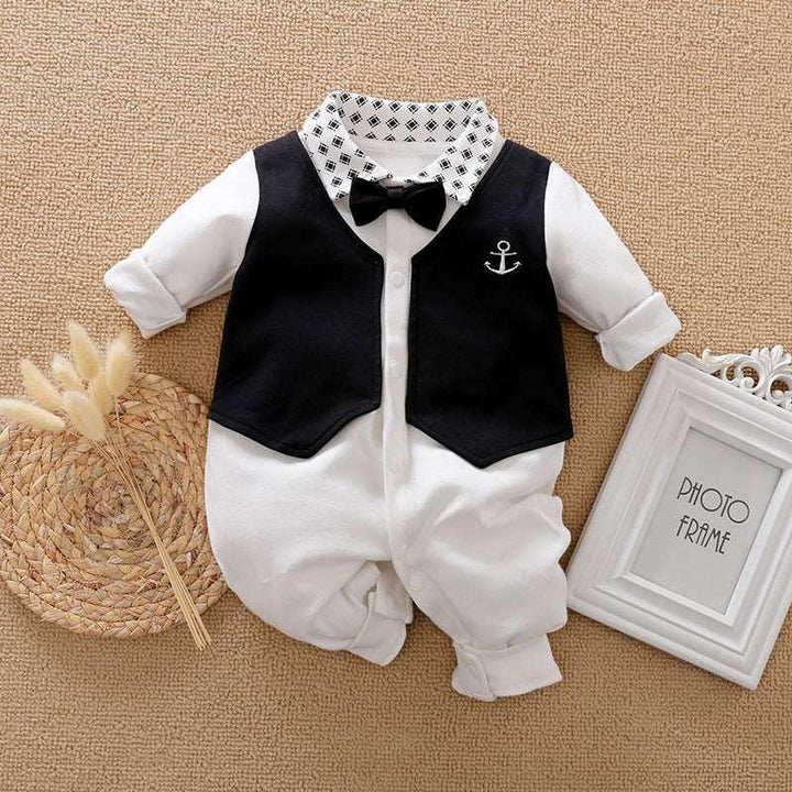 Baby Jumpsuit Spring And Autumn Models Foreign Trade Gentleman Baby Clothes Long-Sleeved Baby Clothes Baby Clothes - Mamofa Global Store