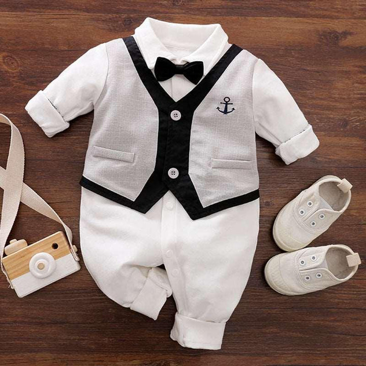 Baby Jumpsuit Spring And Autumn Models Foreign Trade Gentleman Baby Clothes Long-Sleeved Baby Clothes Baby Clothes - Mamofa Global Store