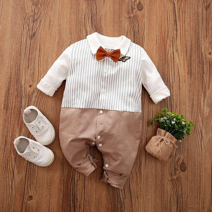 Baby Jumpsuit Spring And Autumn Models Foreign Trade Gentleman Baby Clothes Long-Sleeved Baby Clothes Baby Clothes - Mamofa Global Store