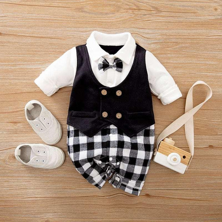 Baby Jumpsuit Spring And Autumn Models Foreign Trade Gentleman Baby Clothes Long-Sleeved Baby Clothes Baby Clothes - Mamofa Global Store