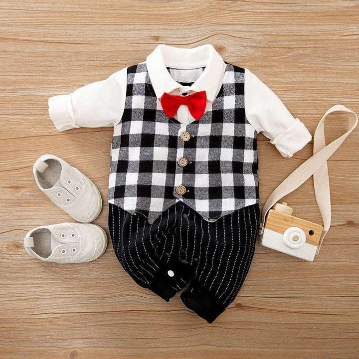 Baby Jumpsuit Spring And Autumn Models Foreign Trade Gentleman Baby Clothes Long-Sleeved Baby Clothes Baby Clothes - Mamofa Global Store