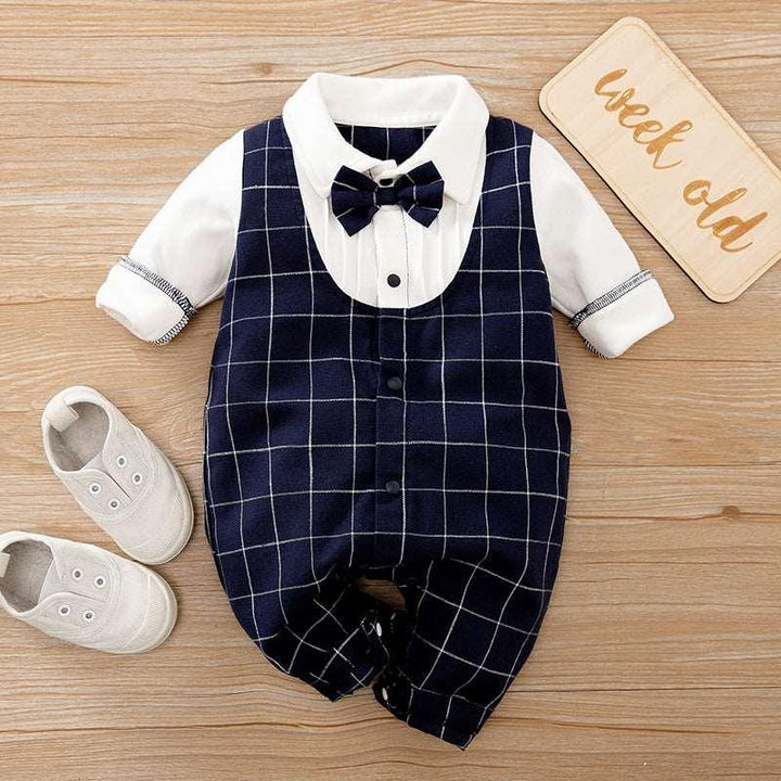 Baby Jumpsuit Spring And Autumn Models Foreign Trade Gentleman Baby Clothes Long-Sleeved Baby Clothes Baby Clothes - Mamofa Global Store