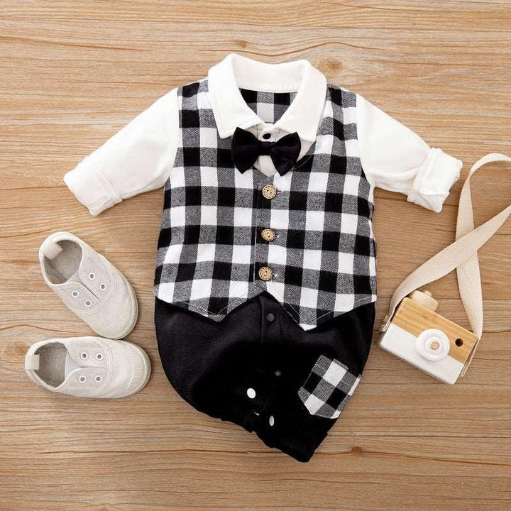 Baby Jumpsuit Spring And Autumn Models Foreign Trade Gentleman Baby Clothes Long-Sleeved Baby Clothes Baby Clothes - Mamofa Global Store