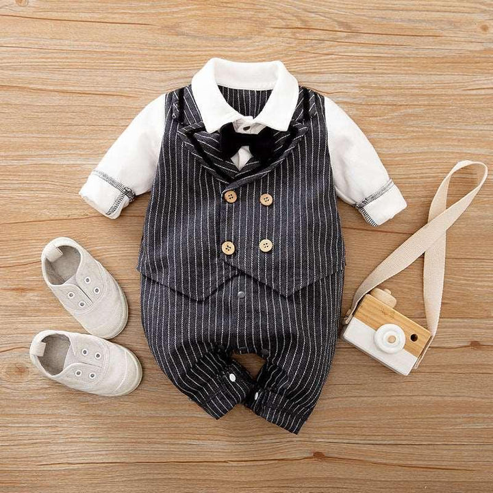 Baby Jumpsuit Spring And Autumn Models Foreign Trade Gentleman Baby Clothes Long-Sleeved Baby Clothes Baby Clothes - Mamofa Global Store