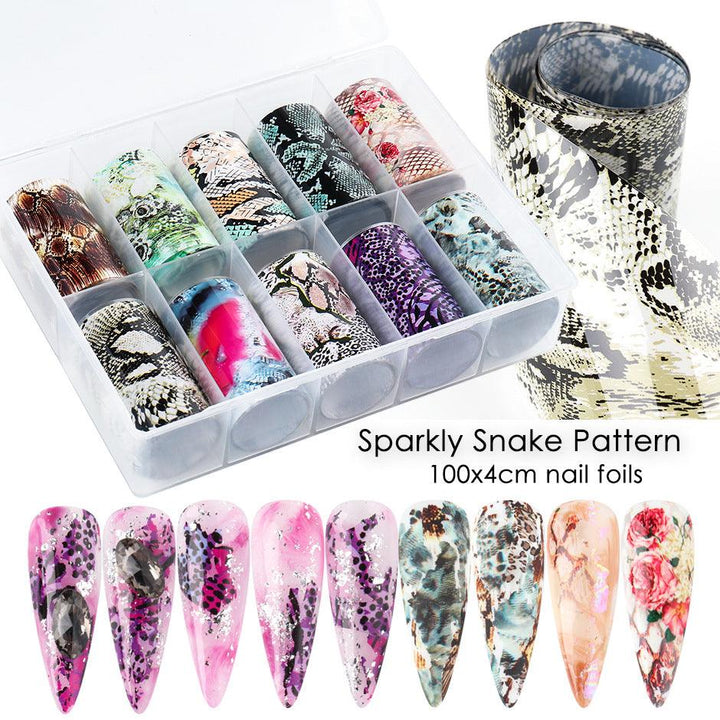 Nail Art Sticker Snake Skin Animal Grain Nail Star Paper Transfer Paper Laser Paper - Mamofa Global Store