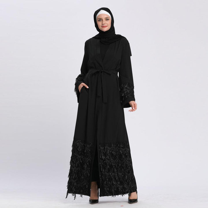 Dress Cardigan Dubai Robe Dress Sequins - Mamofa Global Store