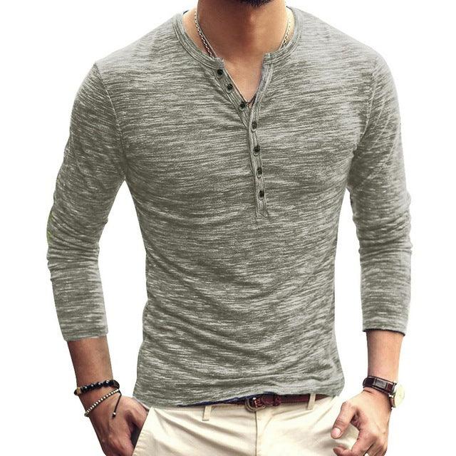 Men's Bottoming Shirt Long Sleeve Slim T-Shirt - Mamofa Global Store