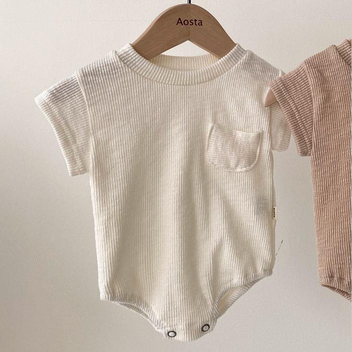 Children'S Clothing T-Shirt Summer Baby Clothes Solid Color Triangle Bag Fart Baby Romper-Loose Short-Sleeved Casual Children'S Pants - Mamofa Global Store