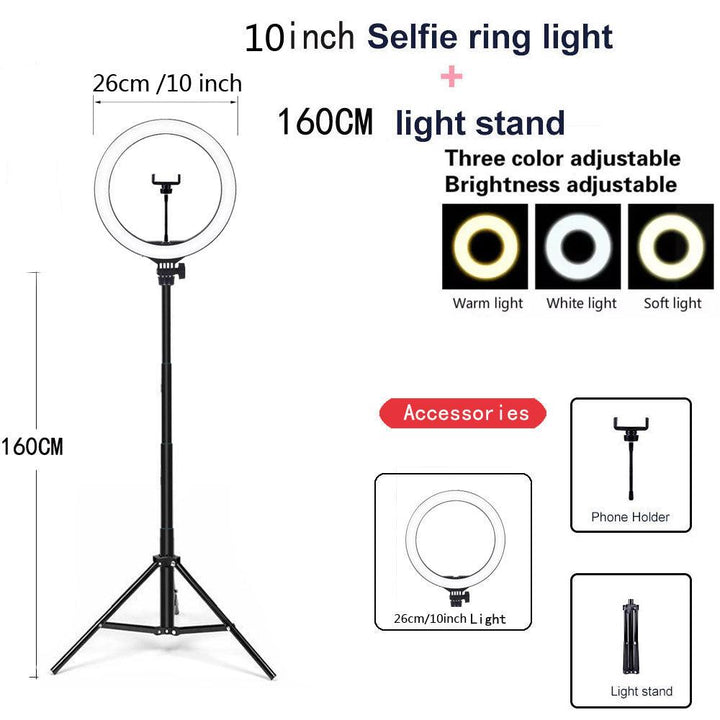 Compatible with Apple, Video Light, Dimmable Light, Selfie Led Ring Light, Usb Ring Light, With Tripod Frame Light - Mamofa Global Store