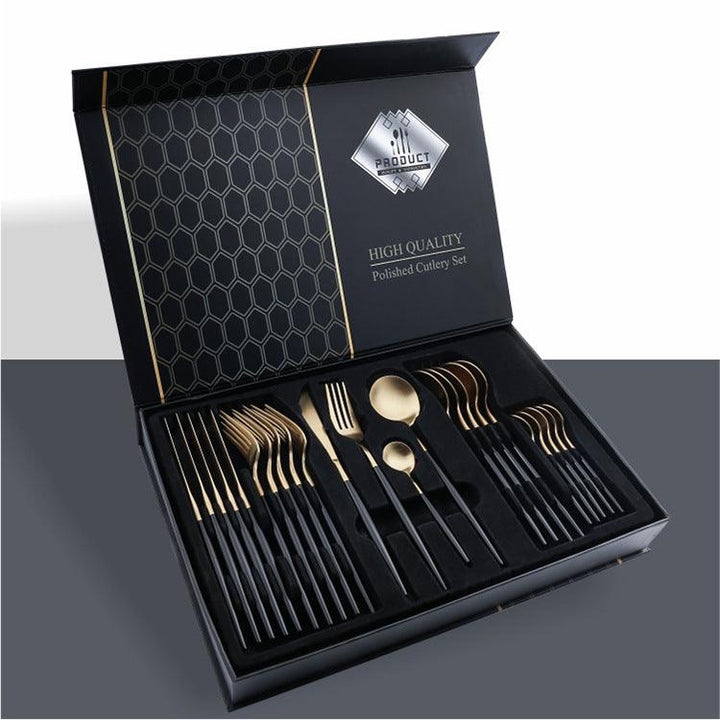 24 Piece Set Of 304 Stainless Steel Knife Gift Box - Mamofa Global Store