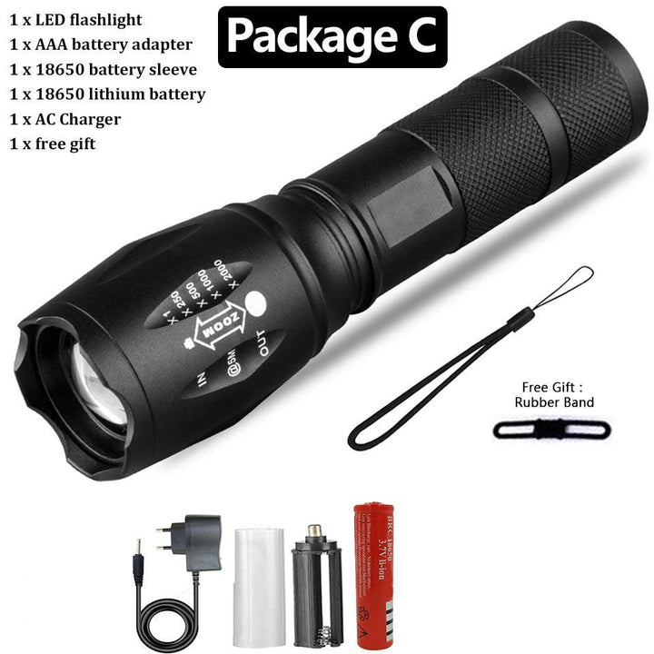 Strong Light Flashlight Special Forces Rechargeable Home Self-Defense Waterproof Riding Mini Camping Premium Super Bright Flashlight - Mamofa Global Store