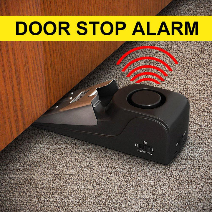 Electronic Burglar Alarm Intelligent Home Security Wedge Door Stop Alarm System Device Hotel Intruder Alert Detection - Mamofa Global Store