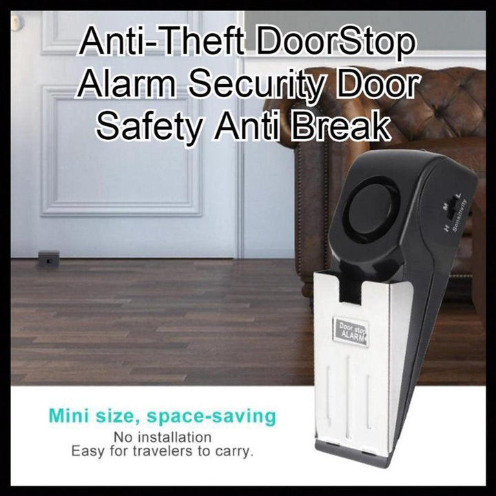 Electronic Burglar Alarm Intelligent Home Security Wedge Door Stop Alarm System Device Hotel Intruder Alert Detection - Mamofa Global Store