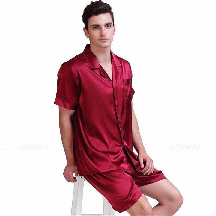 Pajamas Set Pyjamas Nightwear Men Silk Plus Size Satin - Mamofa Global Store