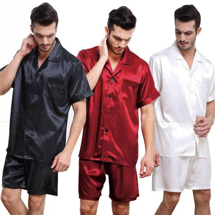 Pajamas Set Pyjamas Nightwear Men Silk Plus Size Satin - Mamofa Global Store