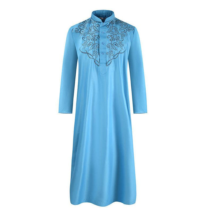 Spring And Summer Men'S Robe, Middle Eastern Muslim Long-Sleeved Robe - Mamofa Global Store