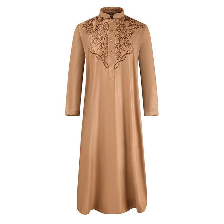 Spring And Summer Men'S Robe, Middle Eastern Muslim Long-Sleeved Robe - Mamofa Global Store