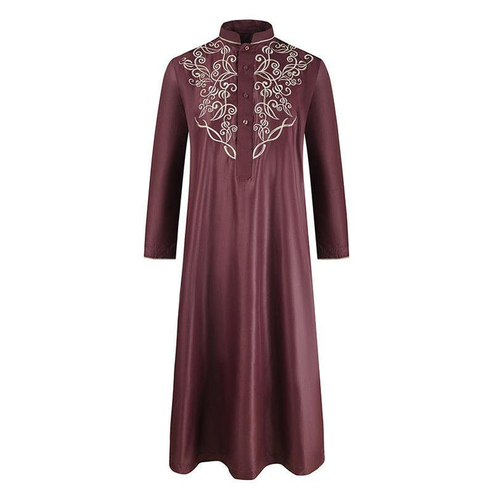 Spring And Summer Men'S Robe, Middle Eastern Muslim Long-Sleeved Robe - Mamofa Global Store